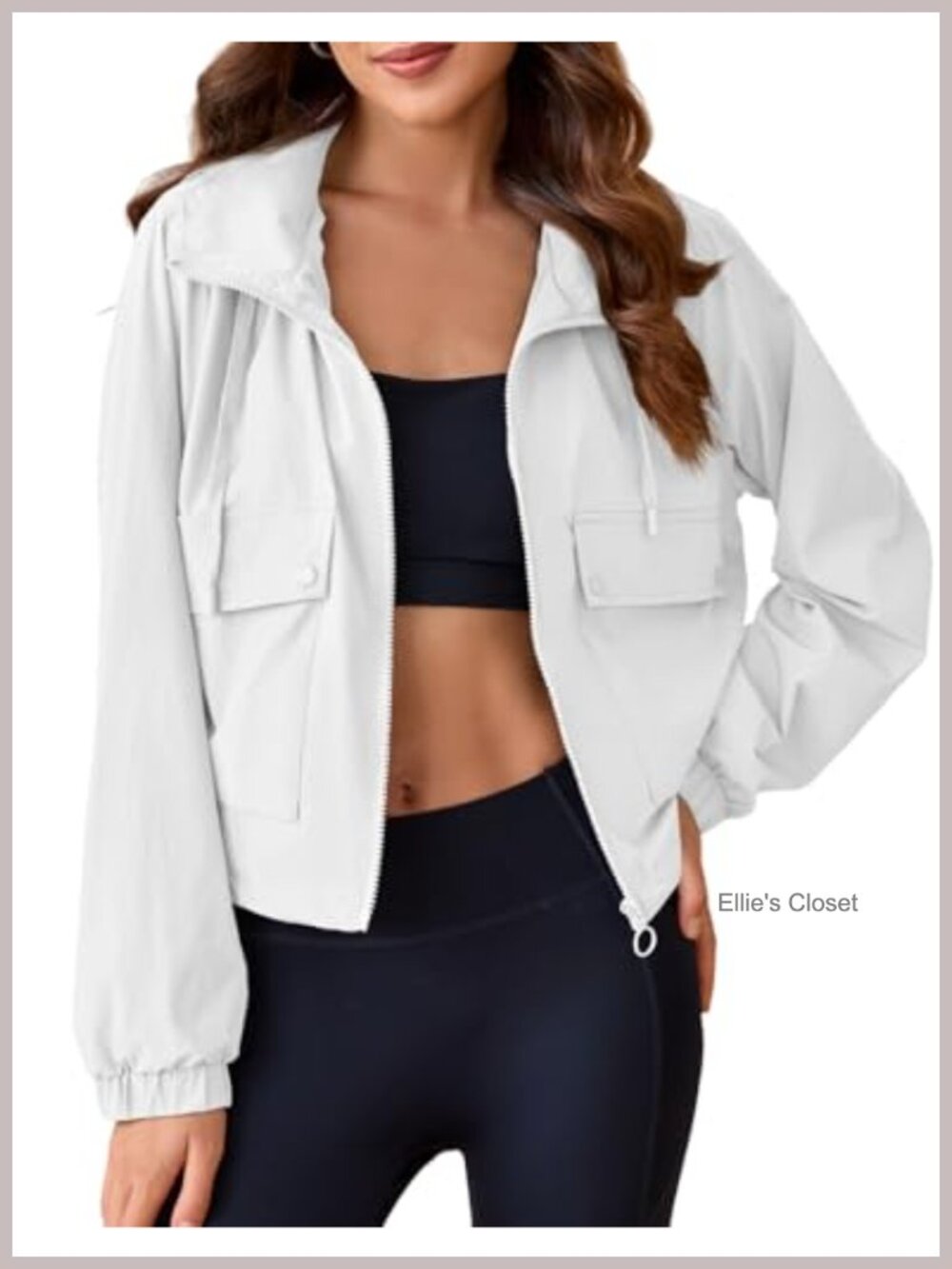 Tankaneo Womens Cropped Military Long Sleeve Jacket with Pockets Utility